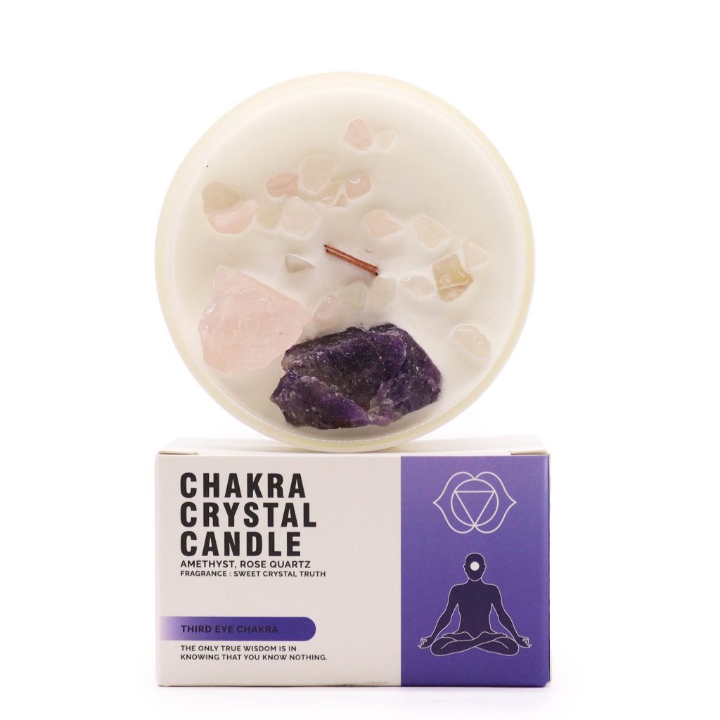 Chakra Krystal-Stearinlys – Third Eye Chakra