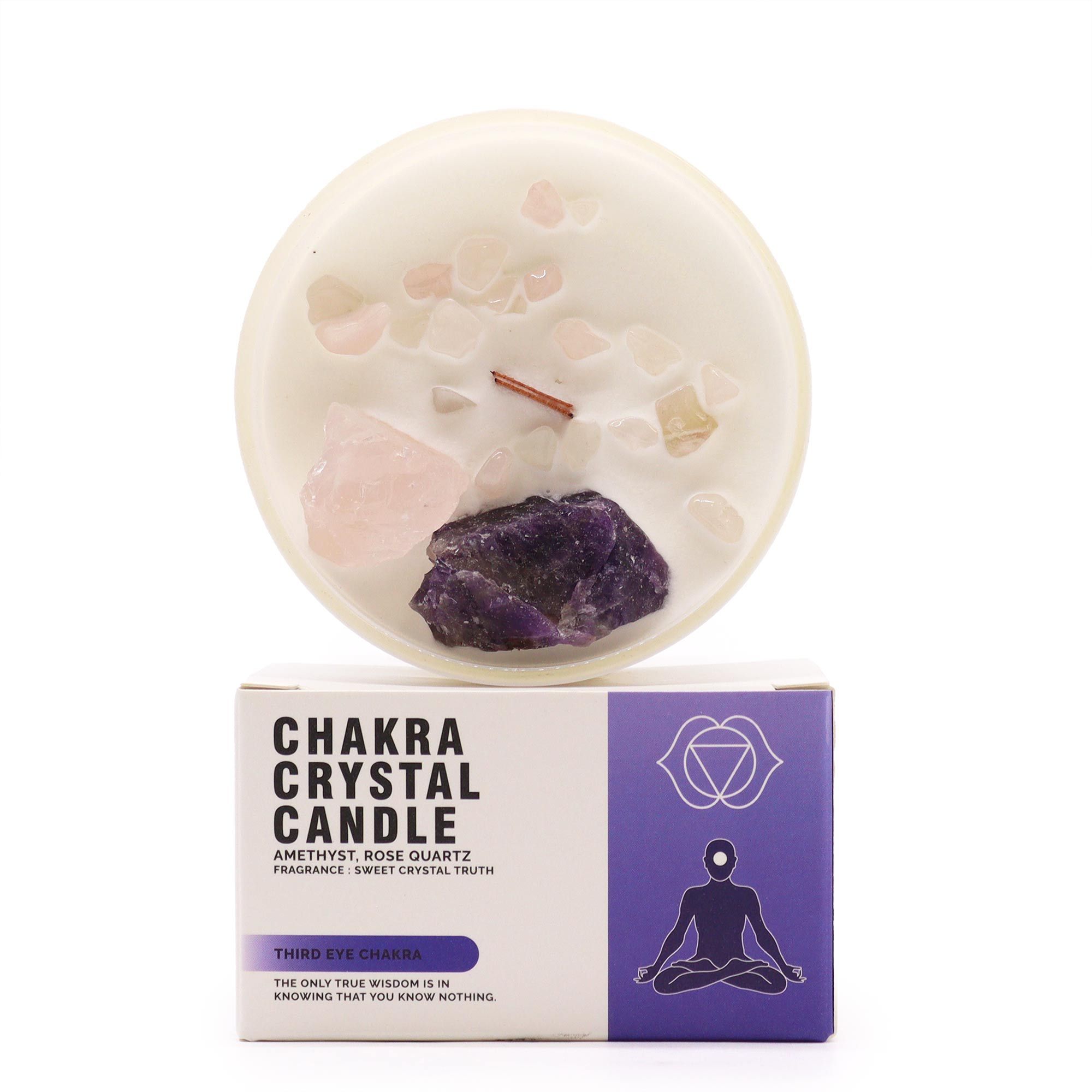 Chakra Krystal-Stearinlys – Third Eye Chakra - Billede 1