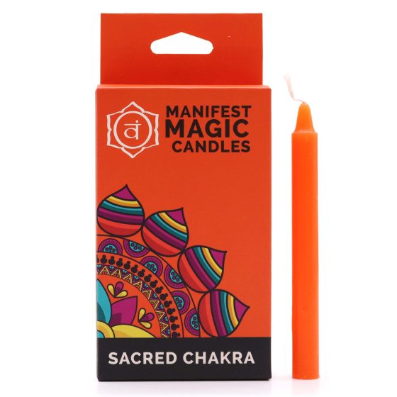 Manifest Magic Stearinlys (Pakke Med 12) – Orange – Sacred Chakra - Billede 1
