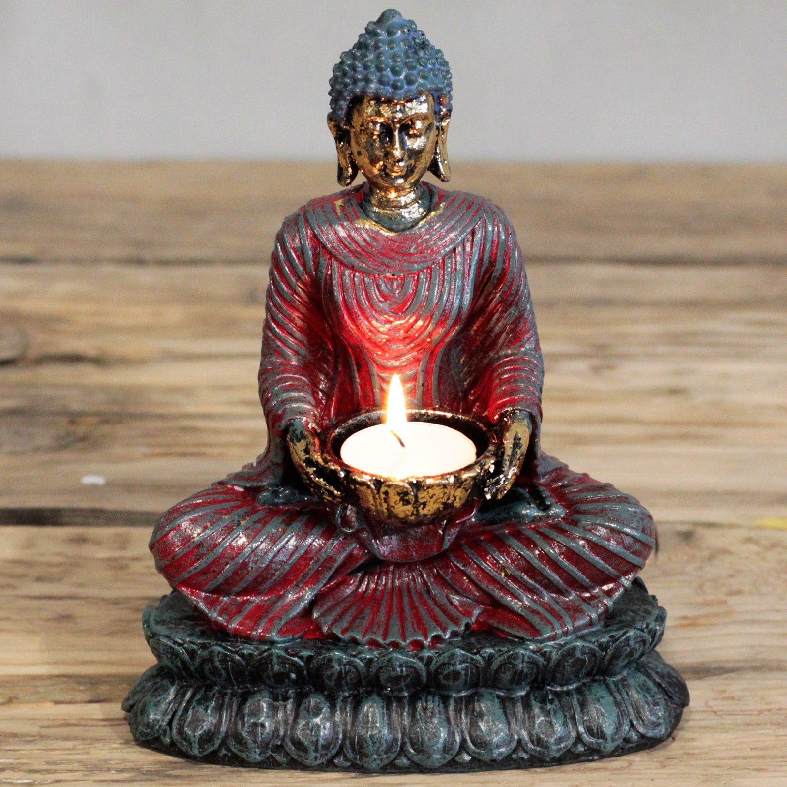 Antique Buddha – Devotee Stearinlys Holder - Billede 2
