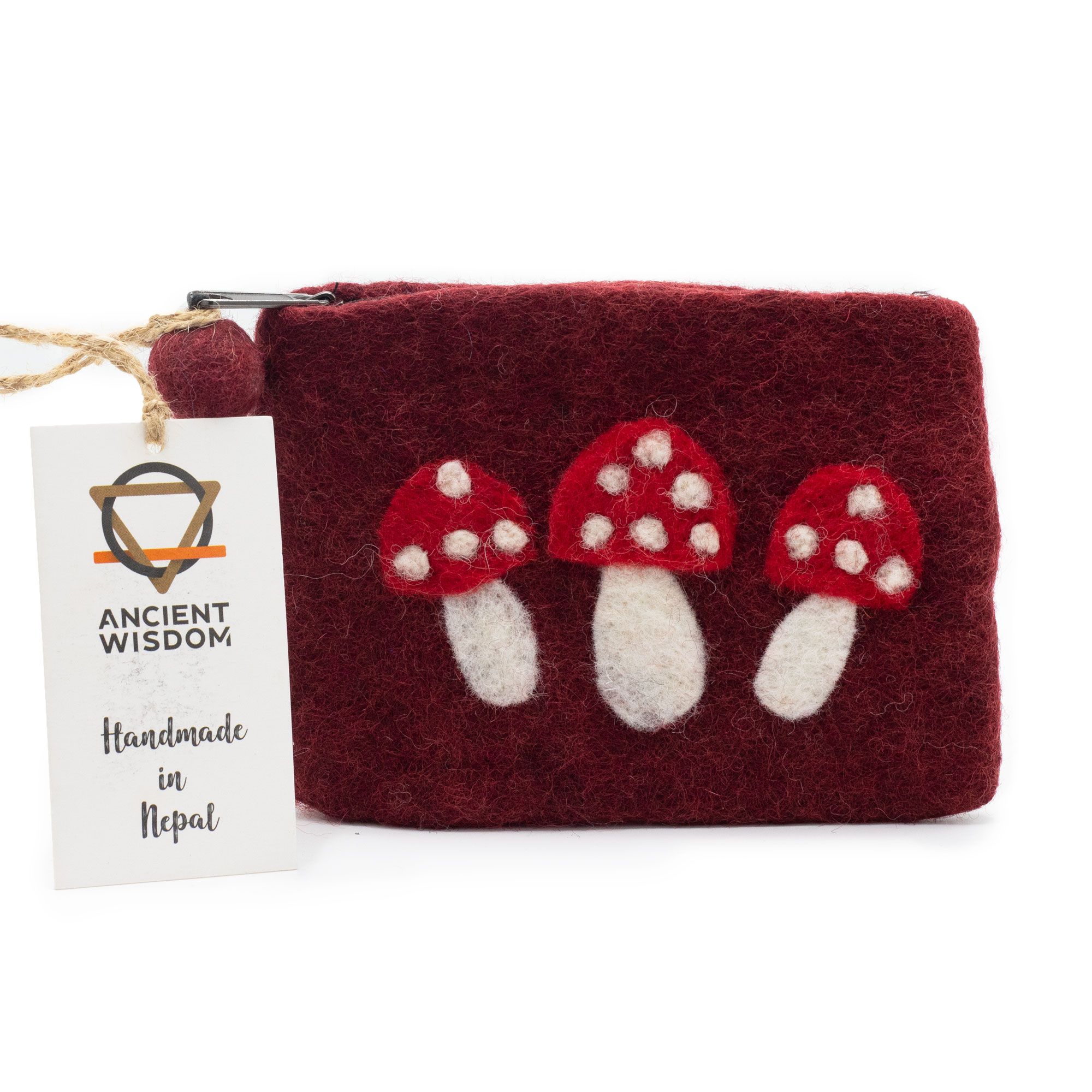Natural Felt Zipper Pouches – Wild Mushrooms - Billede 2