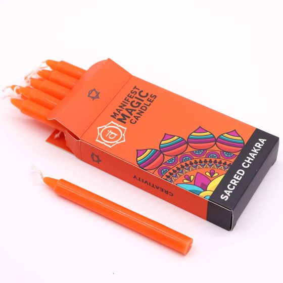 Manifest Magic Stearinlys (Pakke Med 12) – Orange – Sacred Chakra - Billede 2