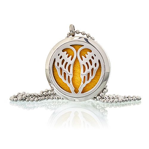 Aromaterapi Smykker Halskæde – Angel Wings 30mm