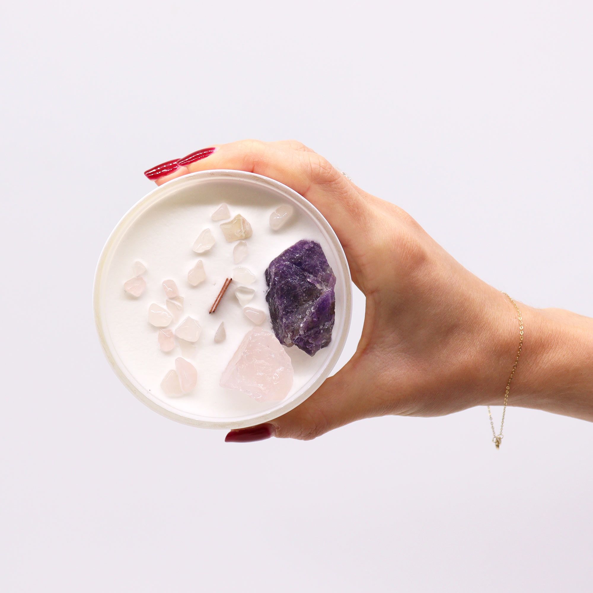 Chakra Krystal-Stearinlys – Third Eye Chakra - Billede 3