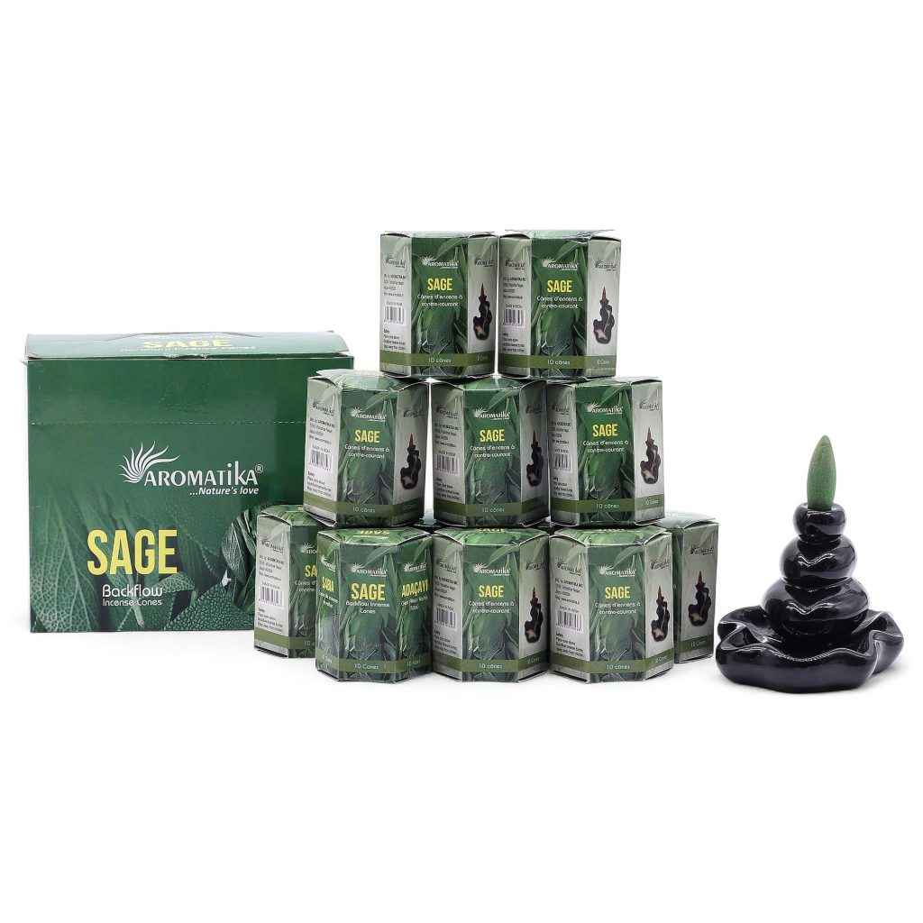Masala Backflow Røgelse Pakke Med 10 – Sage
