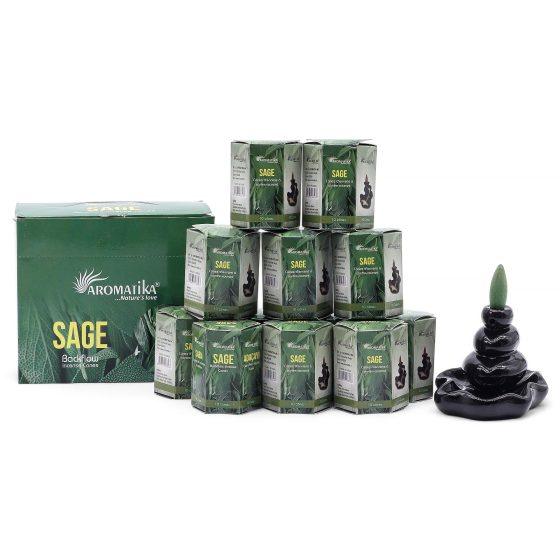 Masala Backflow Røgelse Pakke Med 10 – Sage - Billede 7