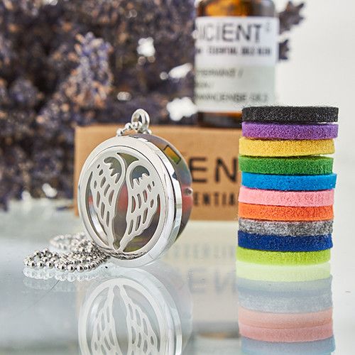 Aromaterapi Smykker Halskæde – Angel Wings 30mm - Billede 4