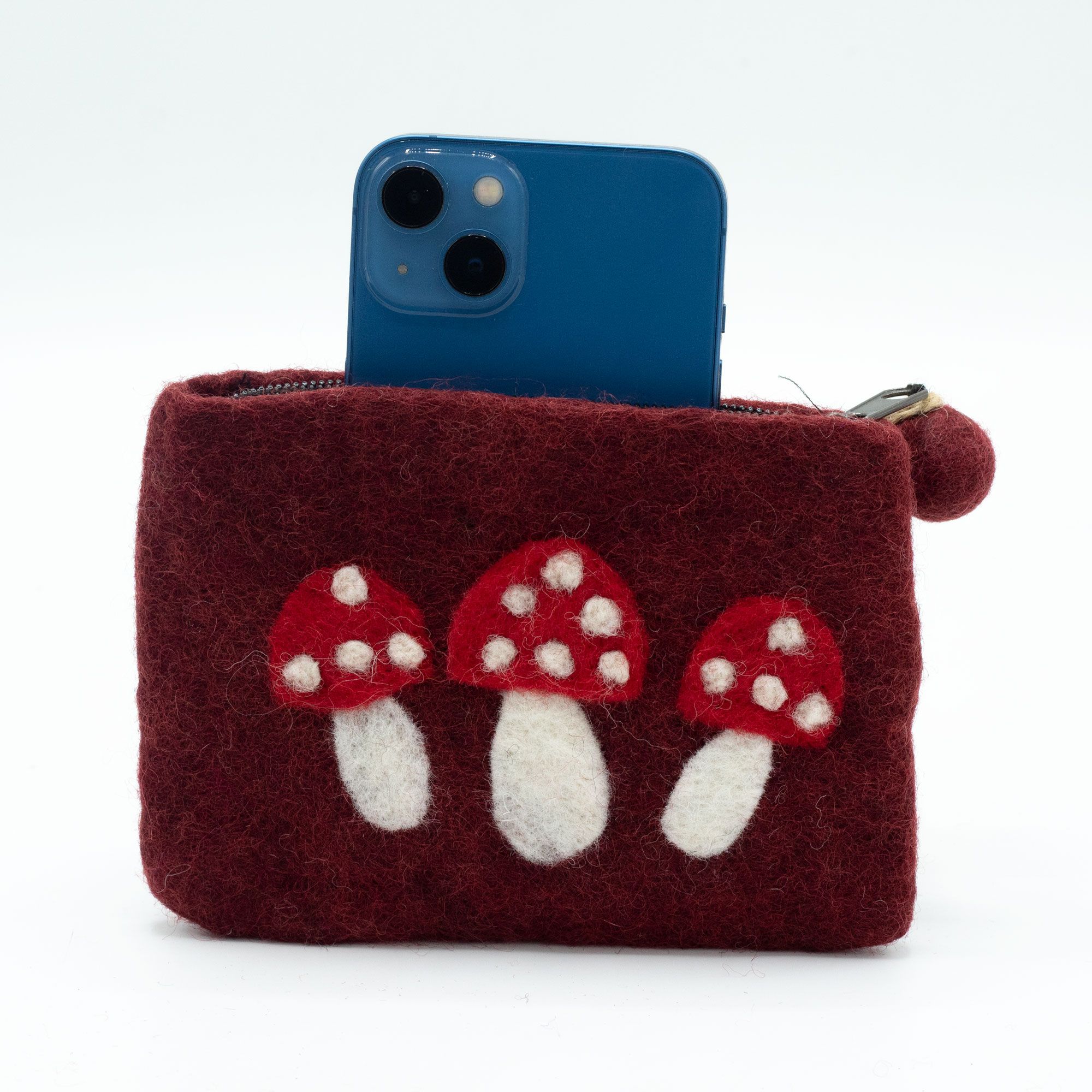 Natural Felt Zipper Pouches – Wild Mushrooms - Billede 3
