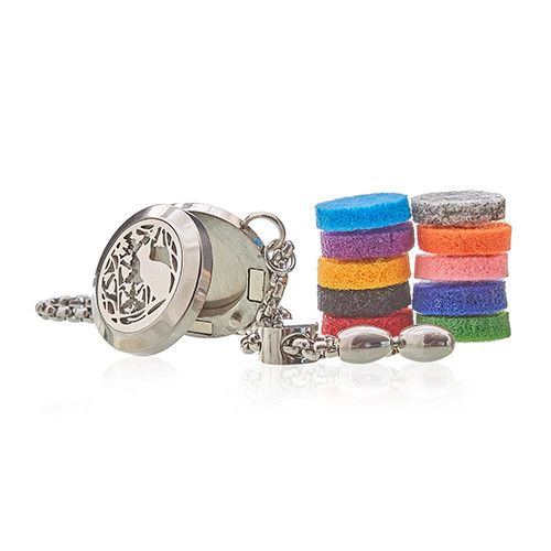 Aromaterapi Smykker Chain Armbånd – Cat & Flowers – 20mm - Billede 3