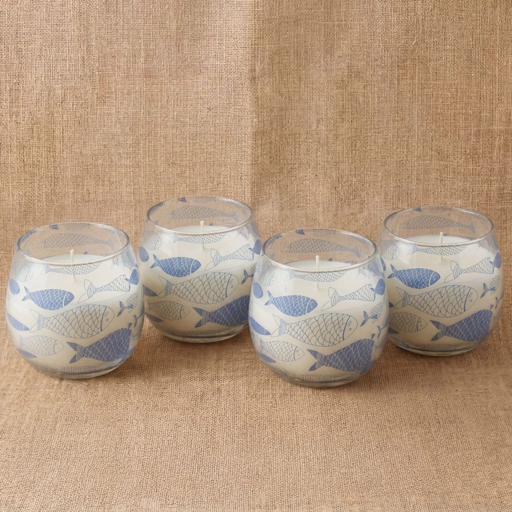 Lille Glasburk-Stearinlys – Seabreeze