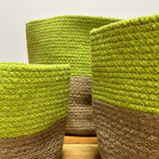 Sæt Med 3 Cotton Rope Storage Baskets – Pistachio - Billede 2