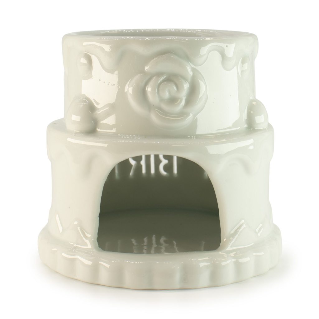 Ceramic Cake Oliebrænder – Happy Birthday – White