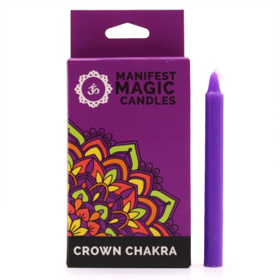 Manifest Magic Stearinlys (Pakke Med 12) – Purple – Crown Chakra - Billede 1