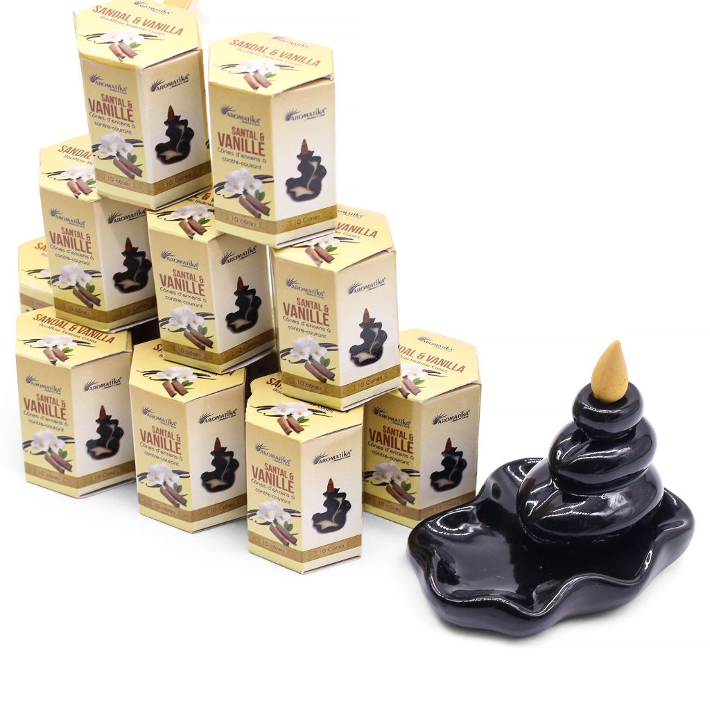 Masala Backflow Røgelse Pakke Med 10 – Sandalwood & Vanilla