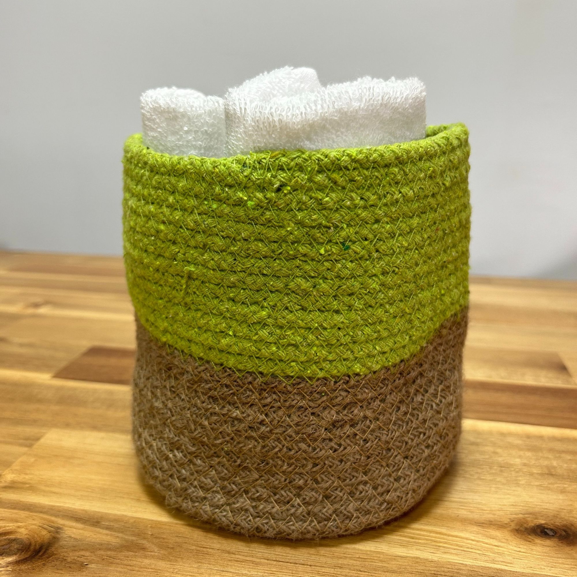 Sæt Med 3 Cotton Rope Storage Baskets – Pistachio - Billede 3