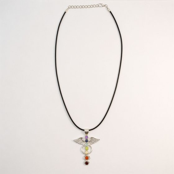 Indisk Andagtsvedhæng – Sølvbelagt (45Cm Snor) – Angel Chakra - Billede 1