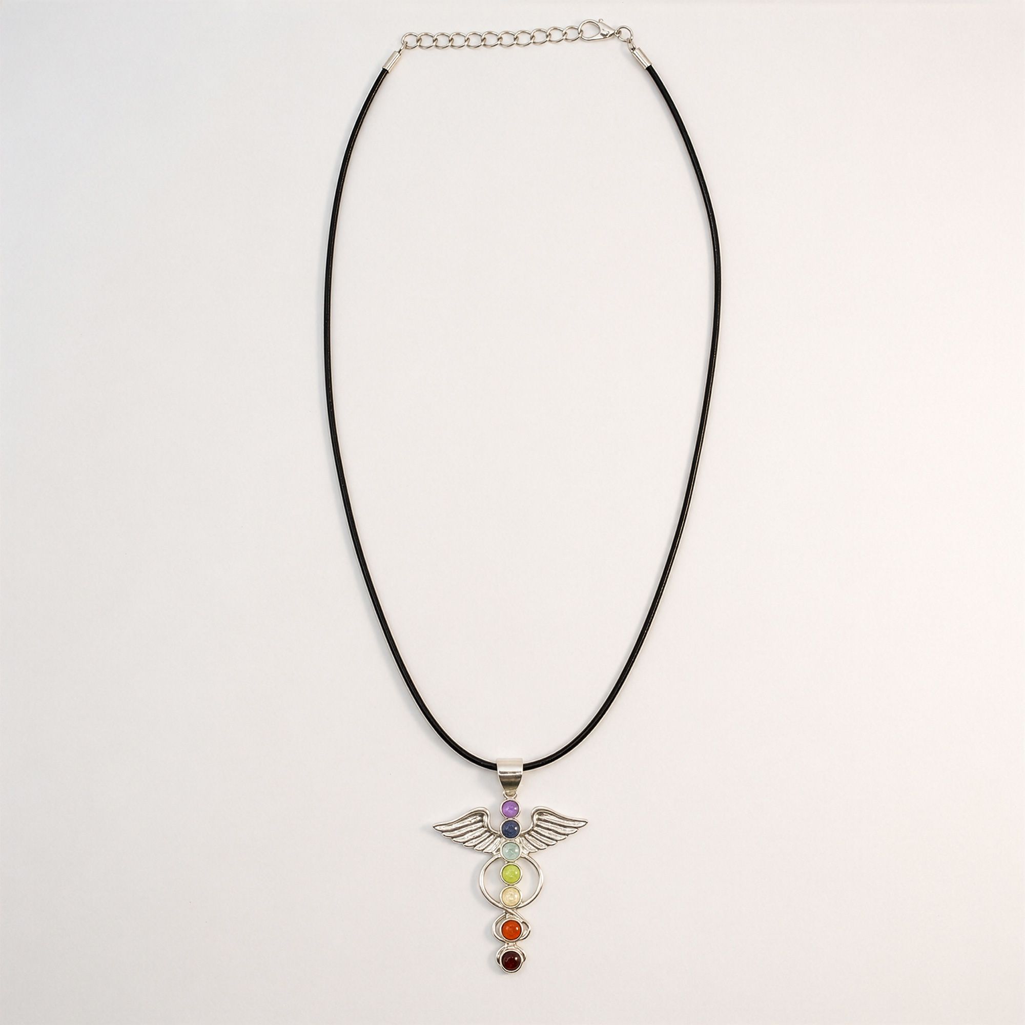 Indisk Andagtsvedhæng – Sølvbelagt (45Cm Snor) – Angel Chakra - Billede 1