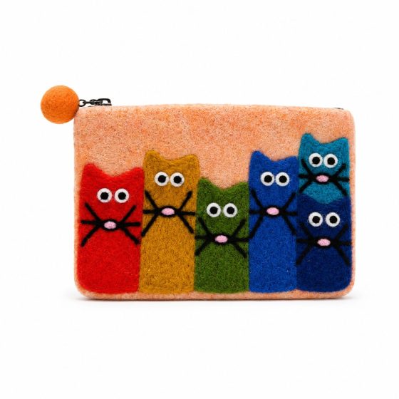 Natural Felt Zipper Pouches – Curious Cat Group - Billede 6