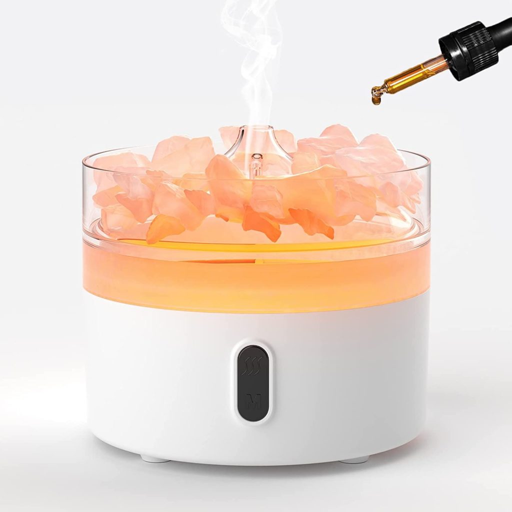 Himalayan Salt Aromadiffuser – Night Light – Usb-C – Flame Effect (Salt Included)