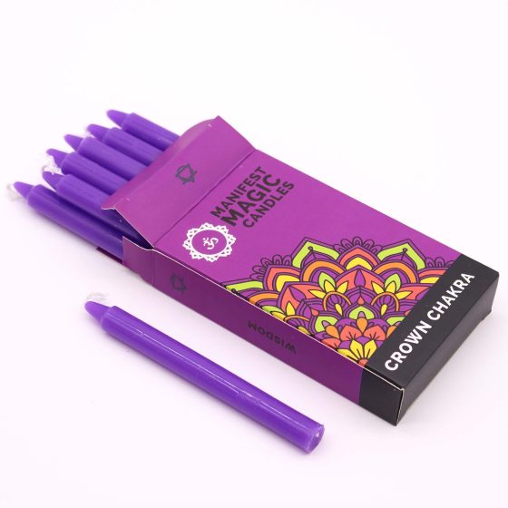 Manifest Magic Stearinlys (Pakke Med 12) – Purple – Crown Chakra - Billede 2