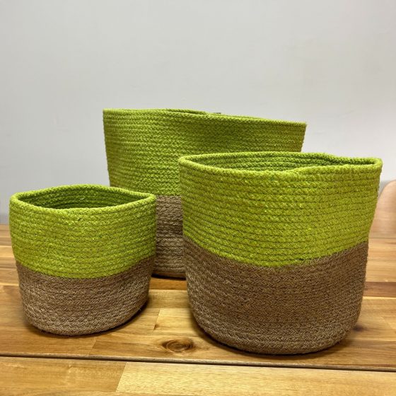 Sæt Med 3 Cotton Rope Storage Baskets – Pistachio - Billede 4