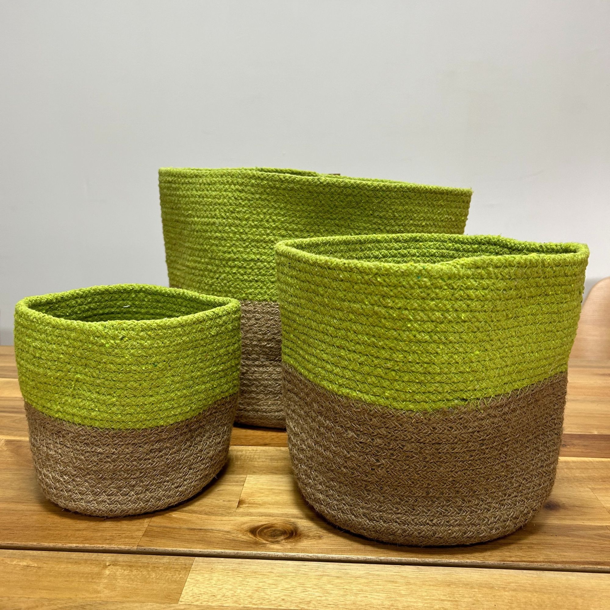 Sæt Med 3 Cotton Rope Storage Baskets – Pistachio - Billede 4