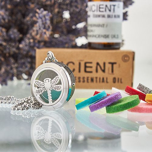 Aromaterapi Smykker Halskæde – Dragonfly 25mm - Billede 3