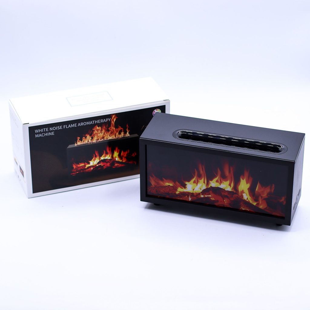 Flame Effect Aromadiffuser Med Birdsound – Black Usb – Farveskift