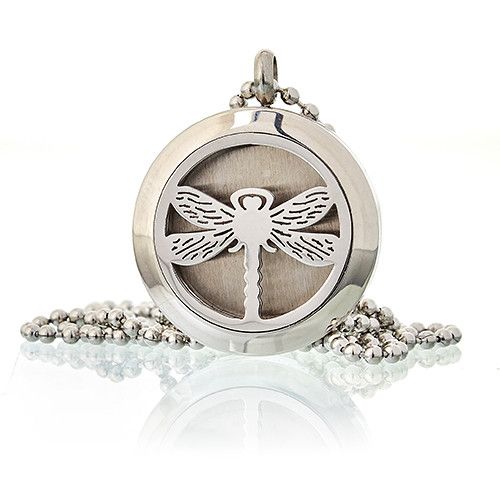 Aromaterapi Smykker Halskæde – Dragonfly 25mm - Billede 2