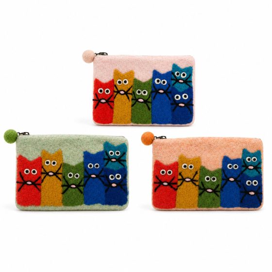 Natural Felt Zipper Pouches – Curious Cat Group - Billede 8