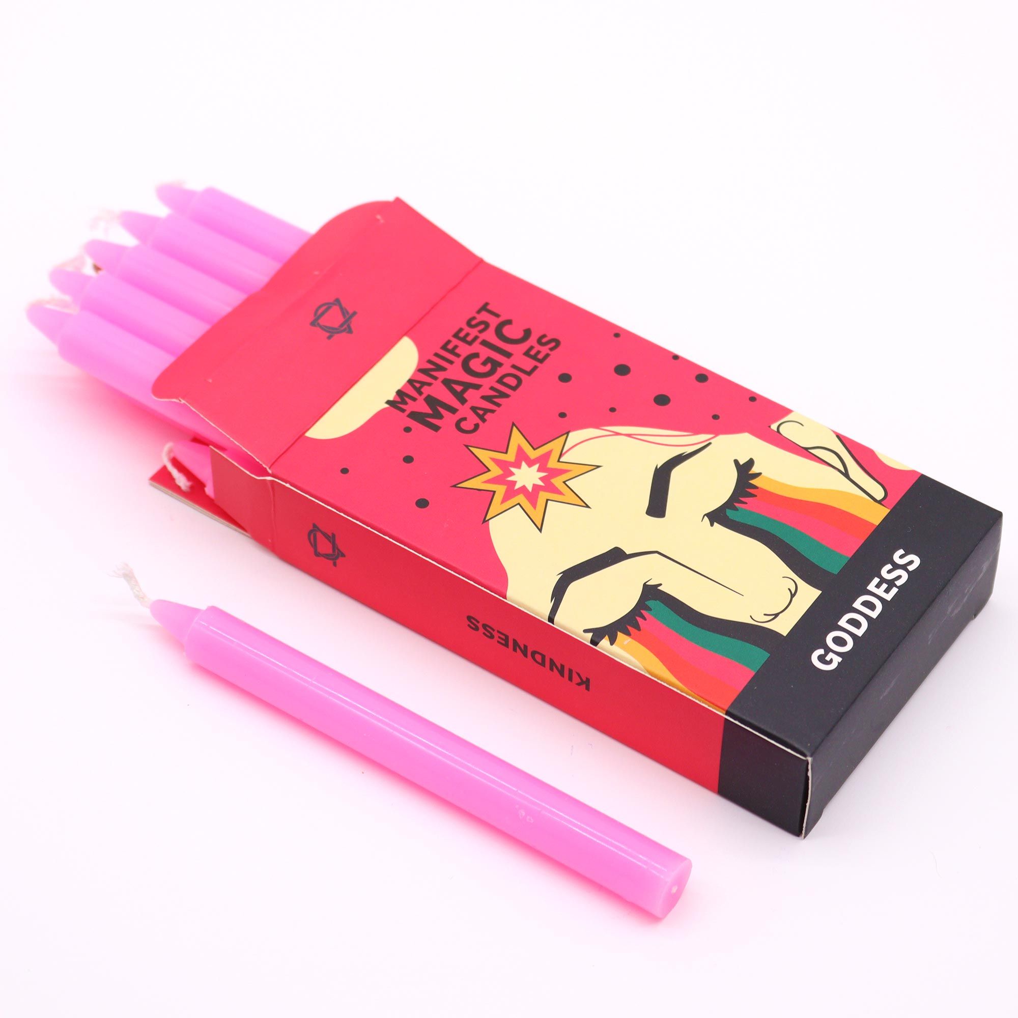 Manifest Magic Stearinlys (Pakke Med 12) – Pink – Goddess - Billede 2