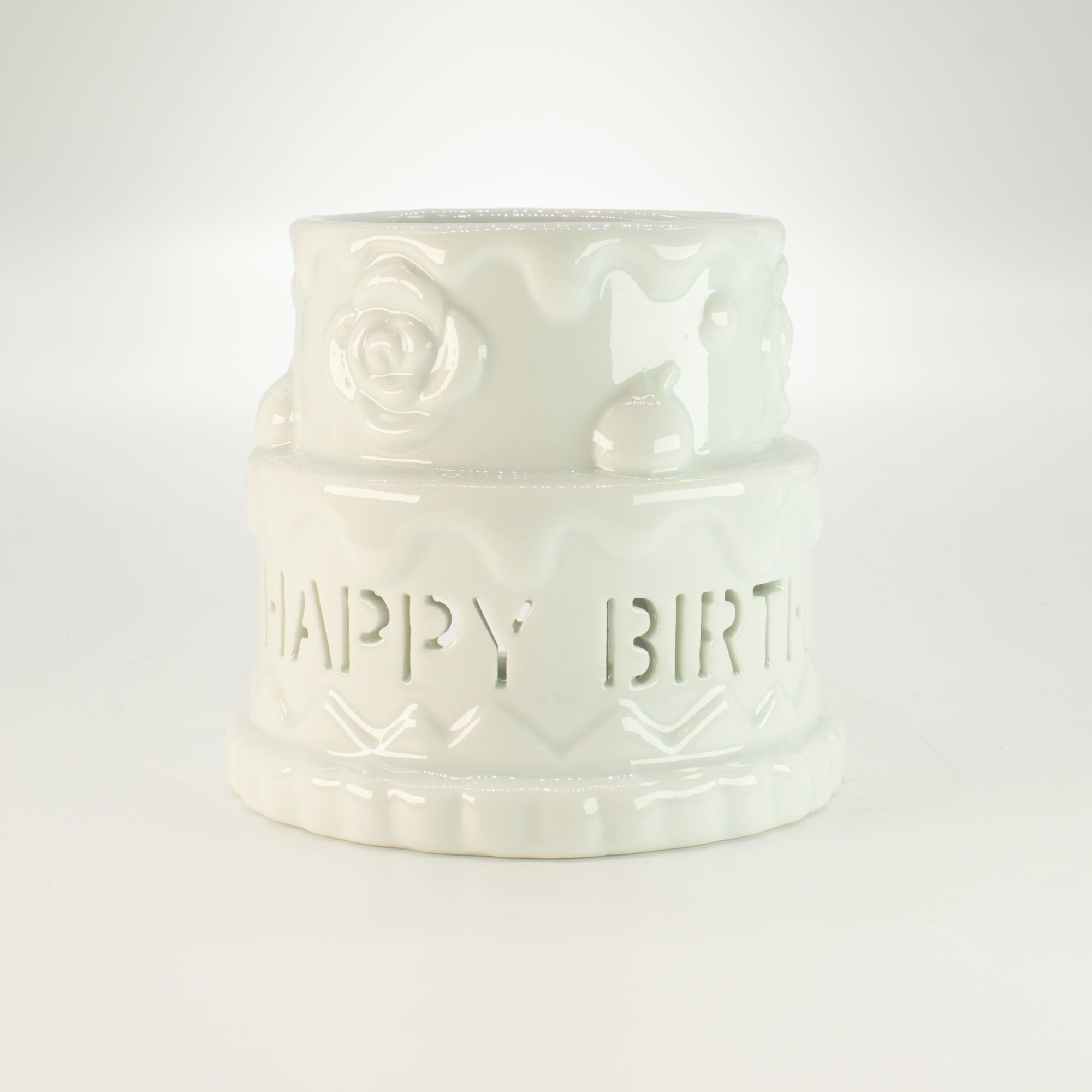 Ceramic Cake Oliebrænder – Happy Birthday – White - Billede 5