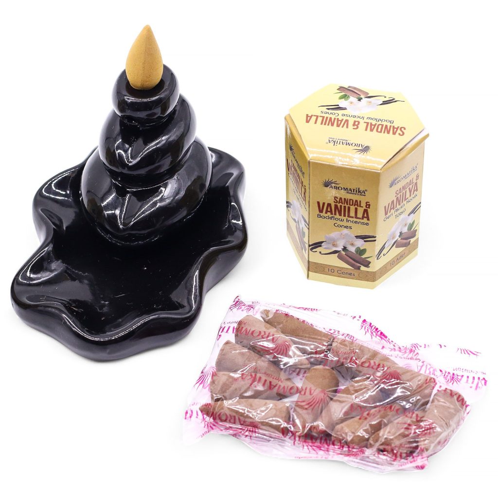 Masala Backflow Røgelse Pakke Med 10 – Sandalwood & Vanilla