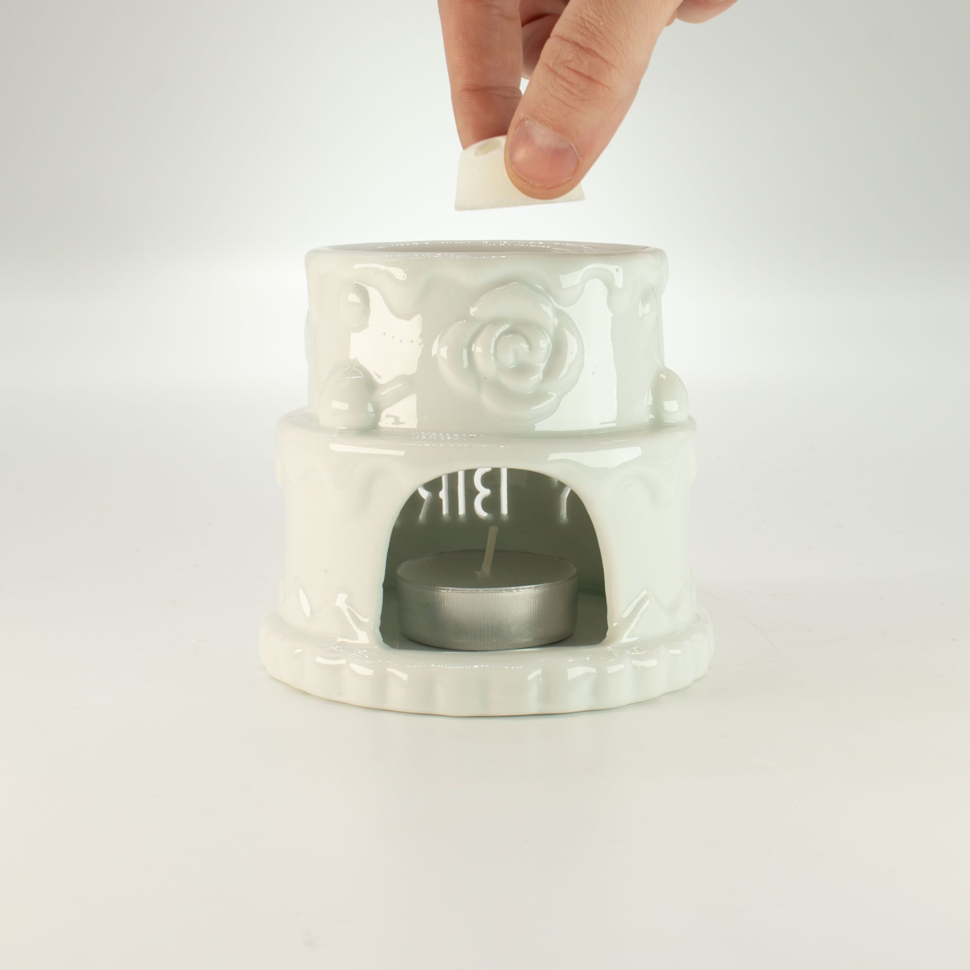 Ceramic Cake Oliebrænder – Happy Birthday – White - Billede 6