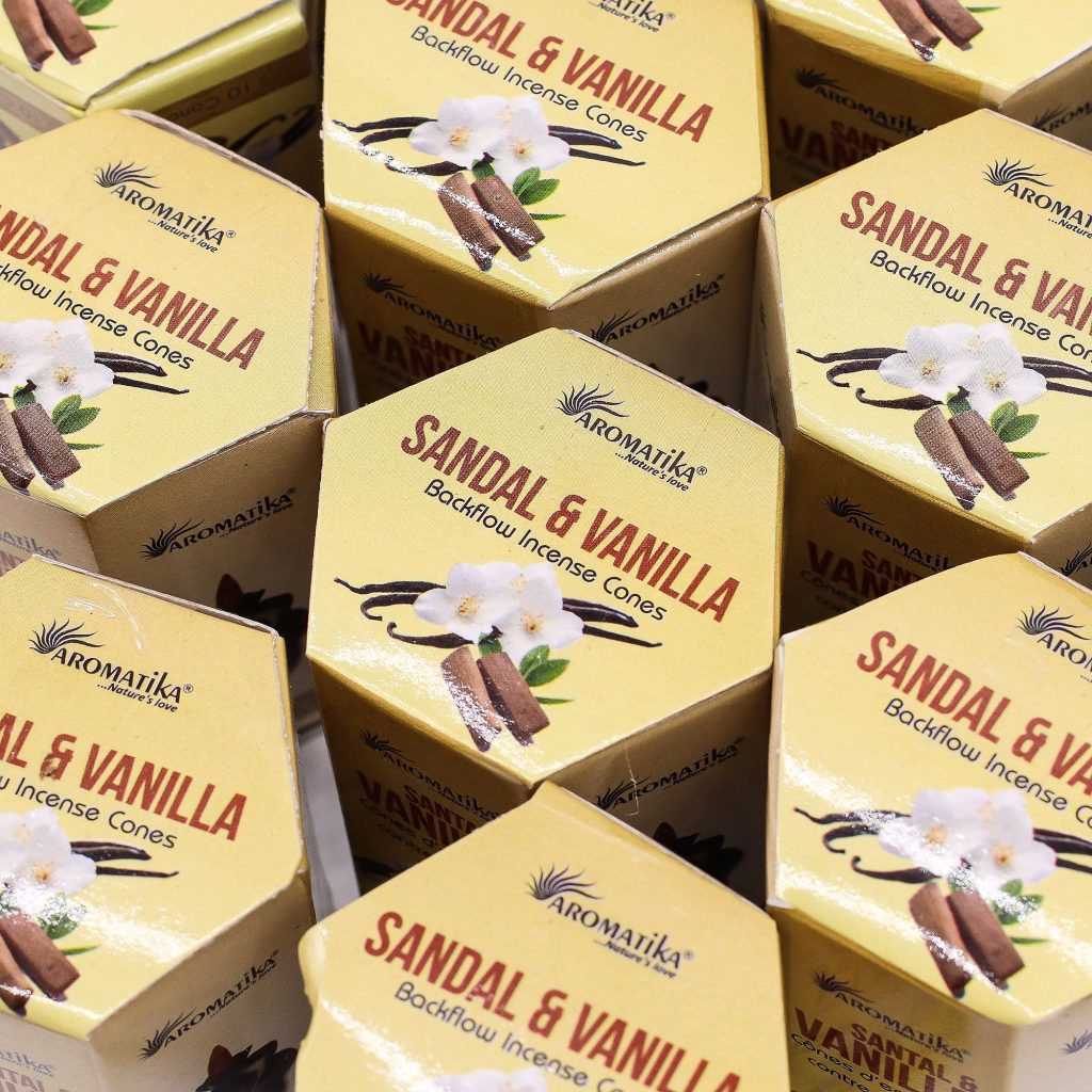 Masala Backflow Røgelse Pakke Med 10 – Sandalwood & Vanilla