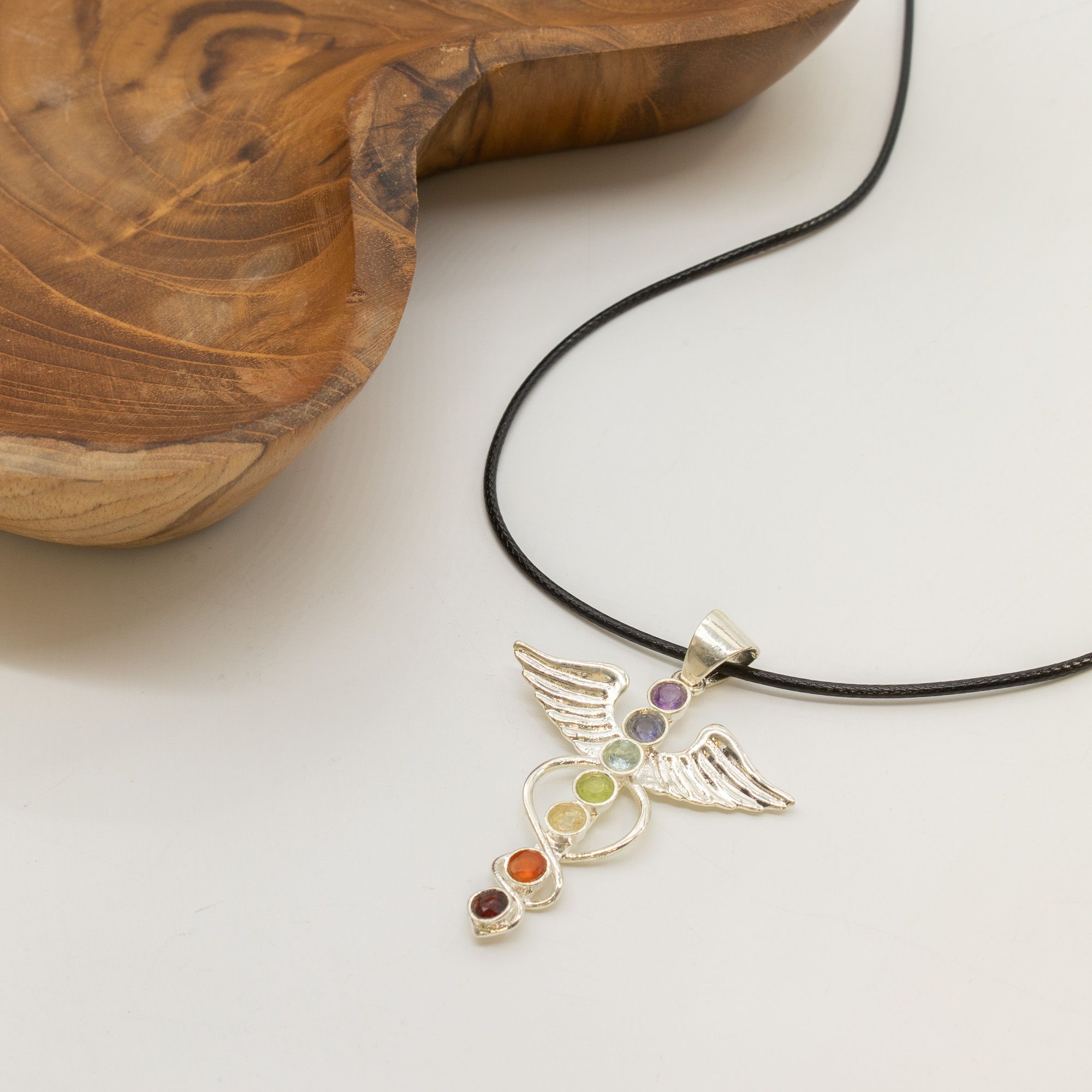 Indisk Andagtsvedhæng – Sølvbelagt (45Cm Snor) – Angel Chakra - Billede 4