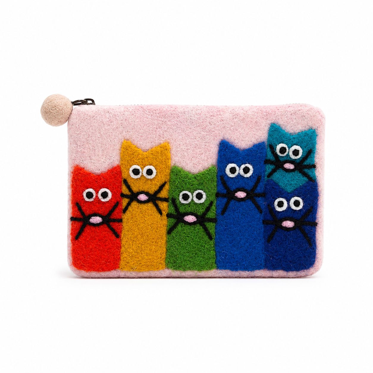 Natural Felt Zipper Pouches – Curious Cat Group - Billede 3