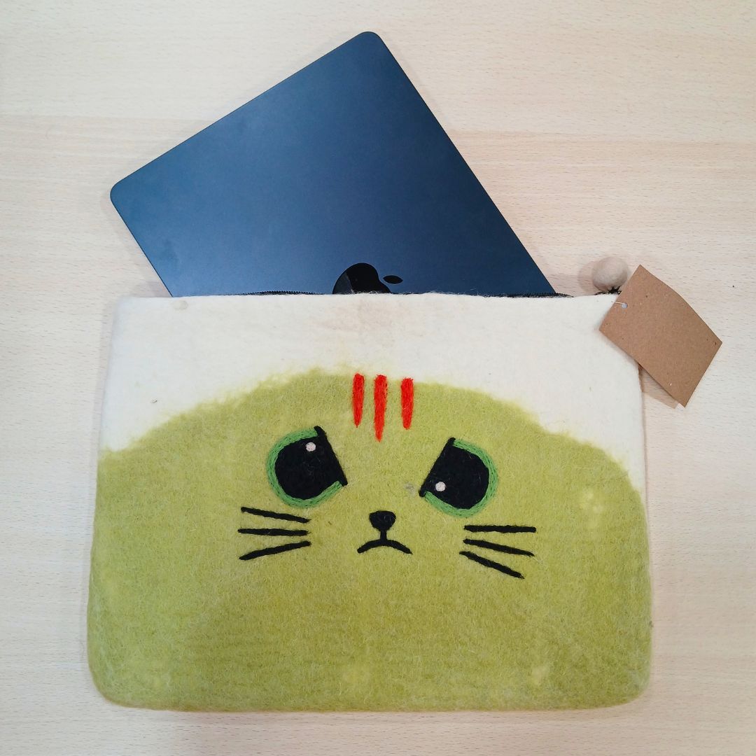Felt Laptop Pouch (Up To 14") – Grumpy Cat - Billede 1