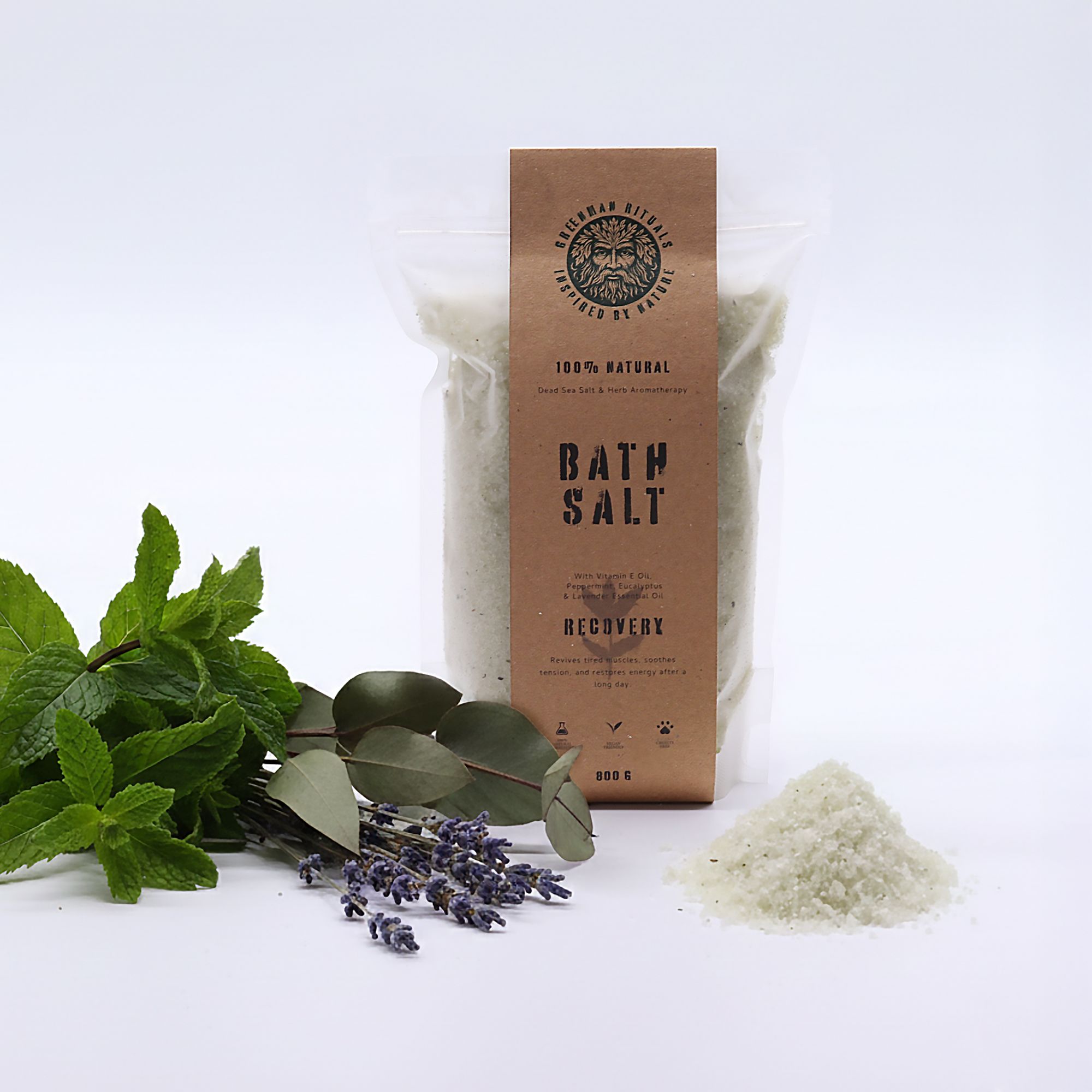 Greenman Rituals Menthol Aromaterapi Epsom Badesalt – Recovery - Billede 1