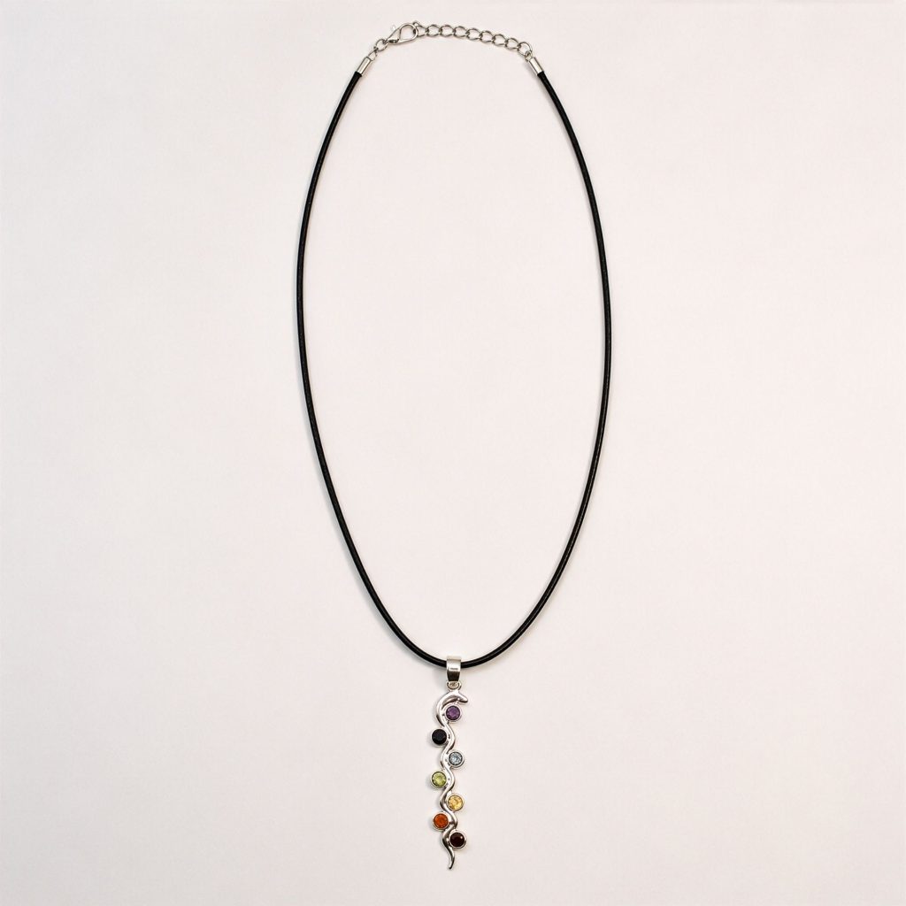 Indisk Andagtsvedhæng – Sølvbelagt (45Cm Snor) – Snake Chakra