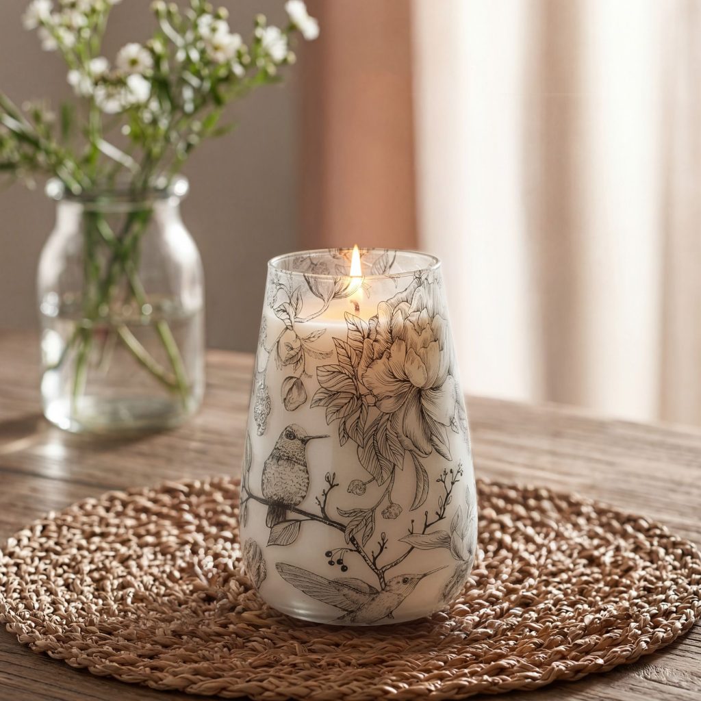 Høje Glasburk-Stearinlys – Drawn By Flame