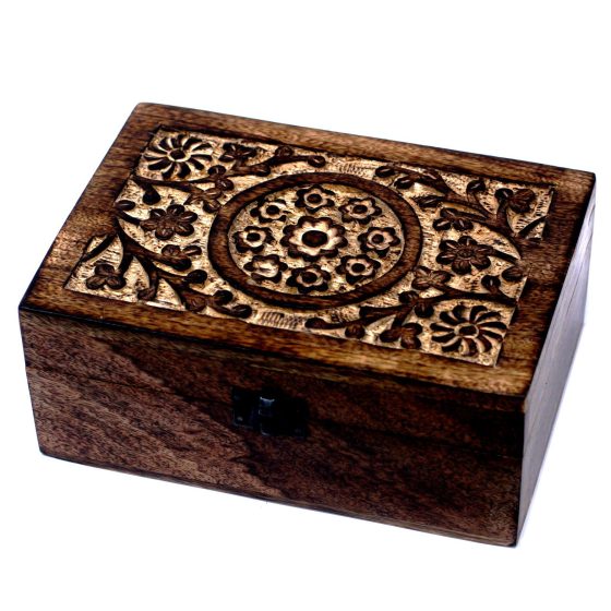 Aromaterapi Floral Carved Box (Holds 24 Bottles) - Billede 1