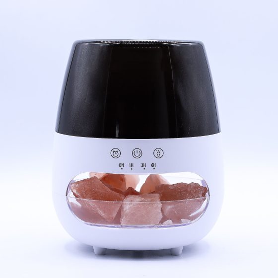 Salt Stone Flame Effect Aromadiffuser – White Usb – Farveskift Og Timer - Billede 5