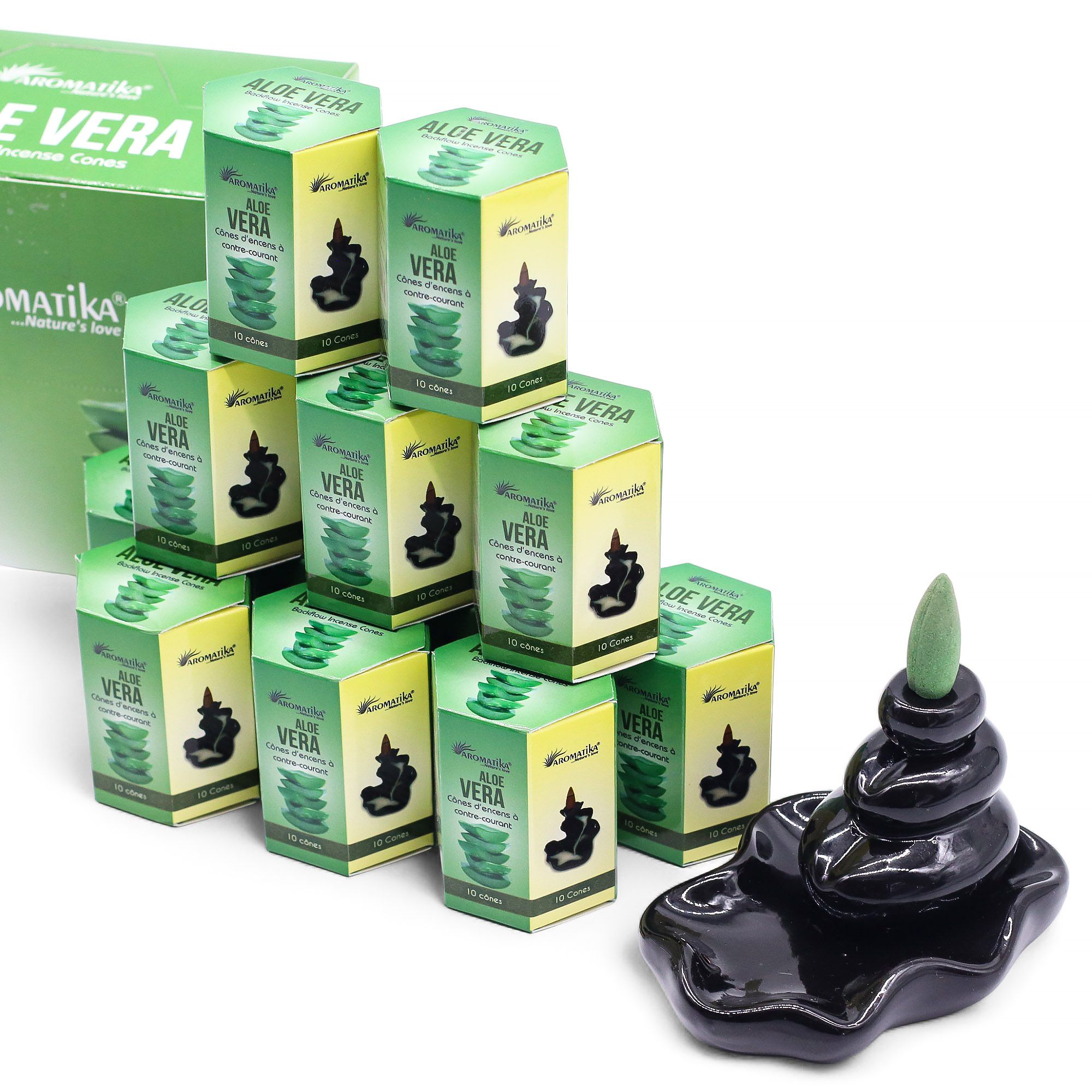 Masala Backflow Røgelse Pakke Med 10 – Aloe Vera - Billede 3