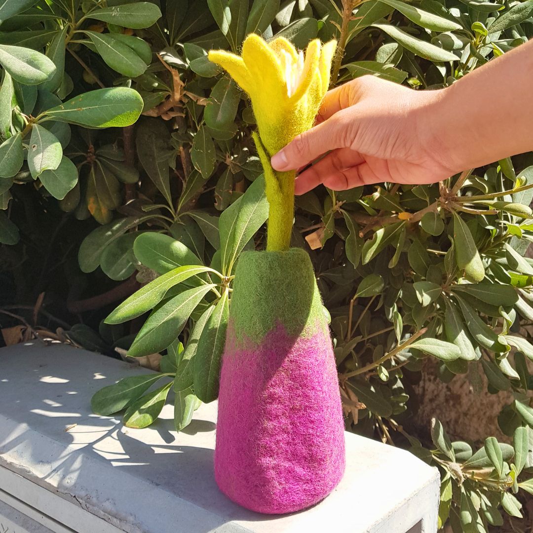 Felt Flower Vases – Sæt Med 3 Assorted Designs - Billede 2