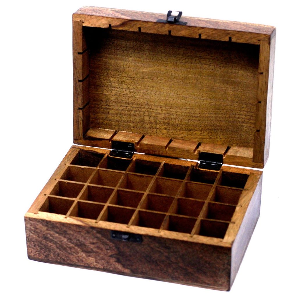 Aromaterapi Floral Carved Box (Holds 24 Bottles)