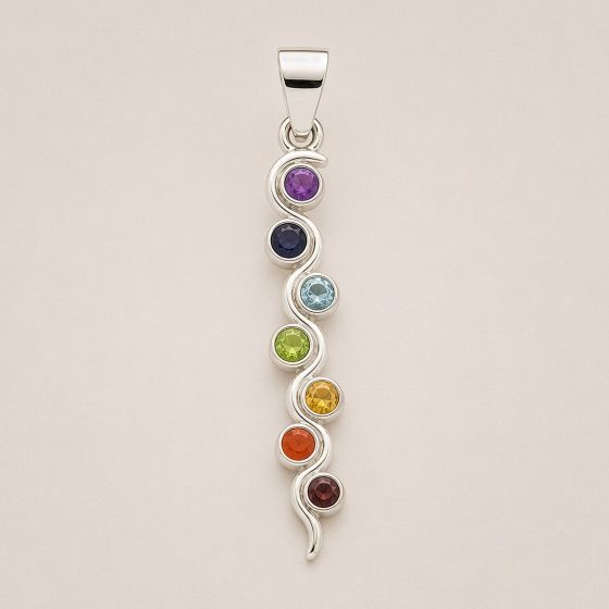 Indisk Andagtsvedhæng – Sølvbelagt (45Cm Snor) – Snake Chakra - Billede 3