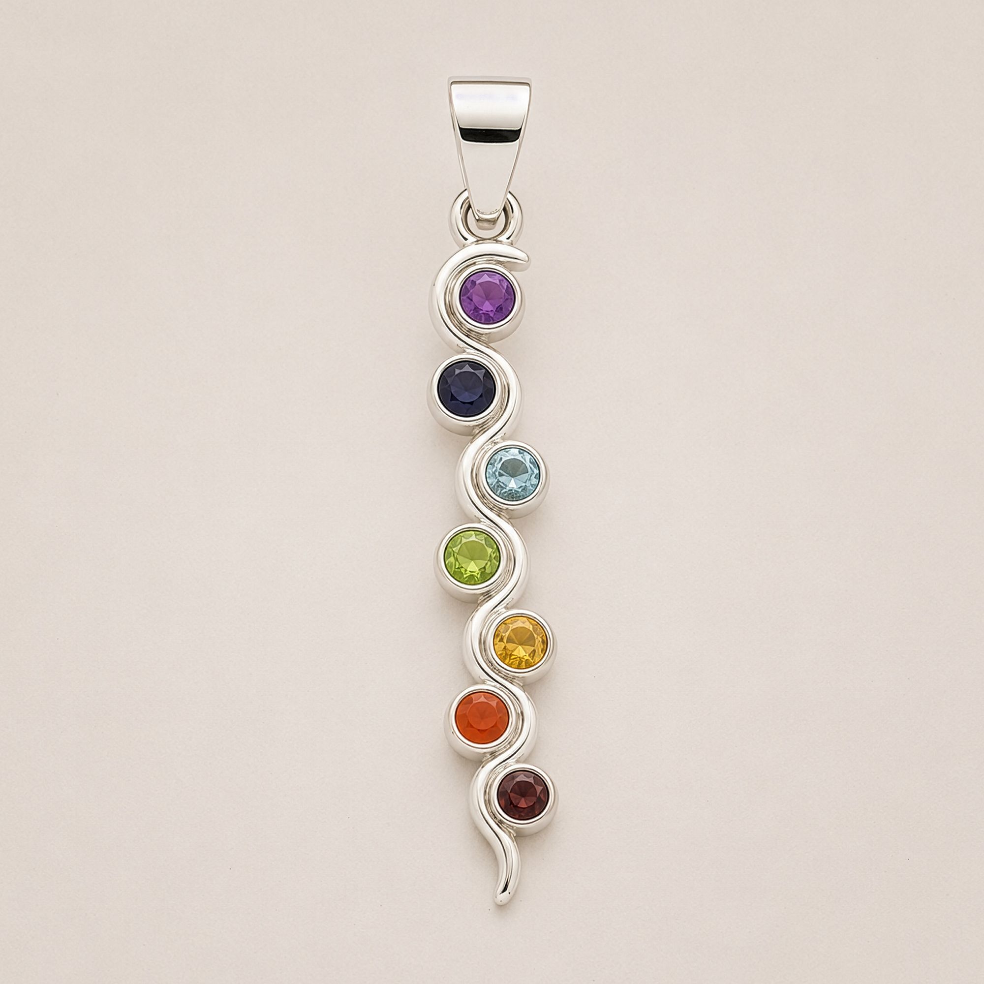 Indisk Andagtsvedhæng – Sølvbelagt (45Cm Snor) – Snake Chakra - Billede 3