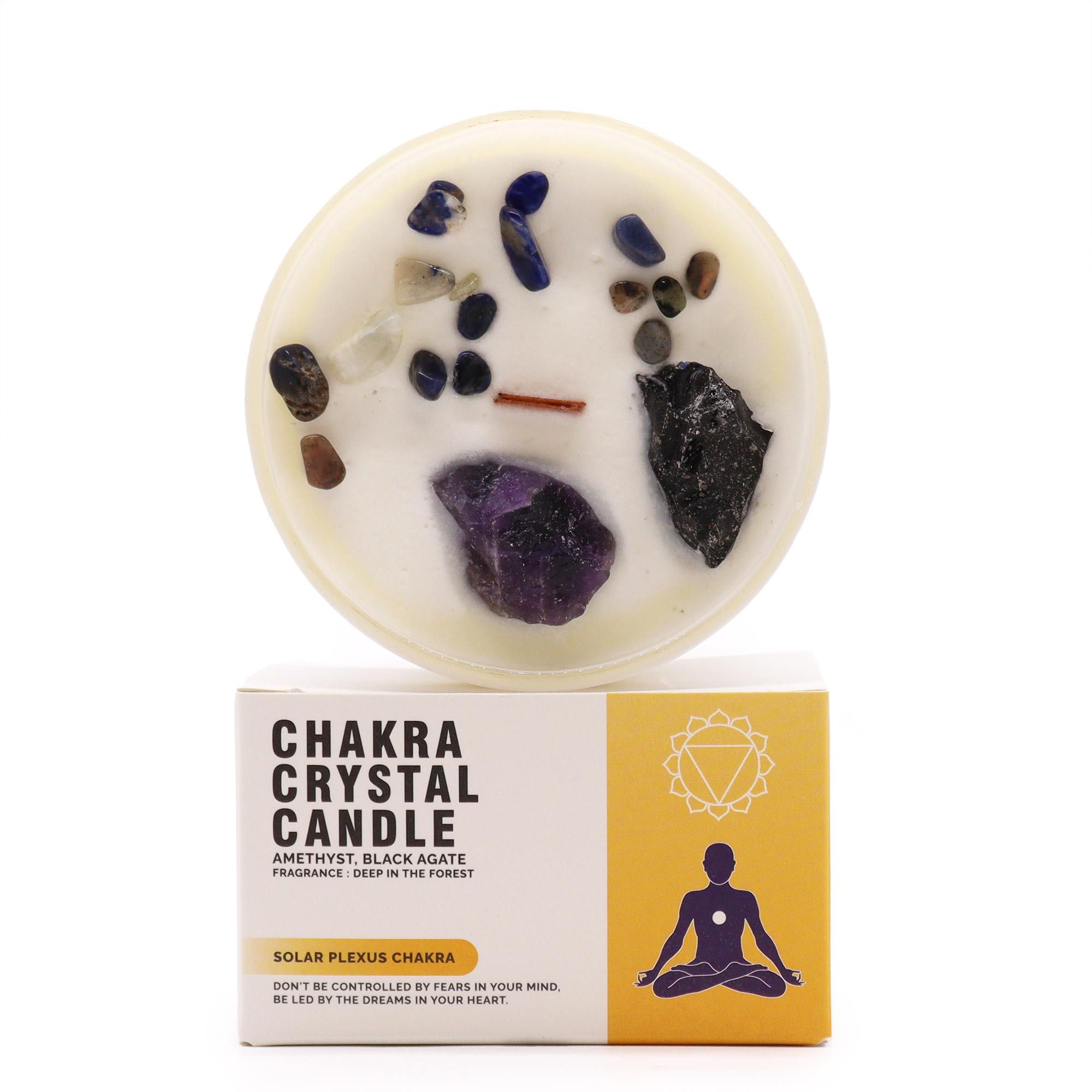 Chakra Krystal-Stearinlys – Solar Plexus Chakra - Billede 1