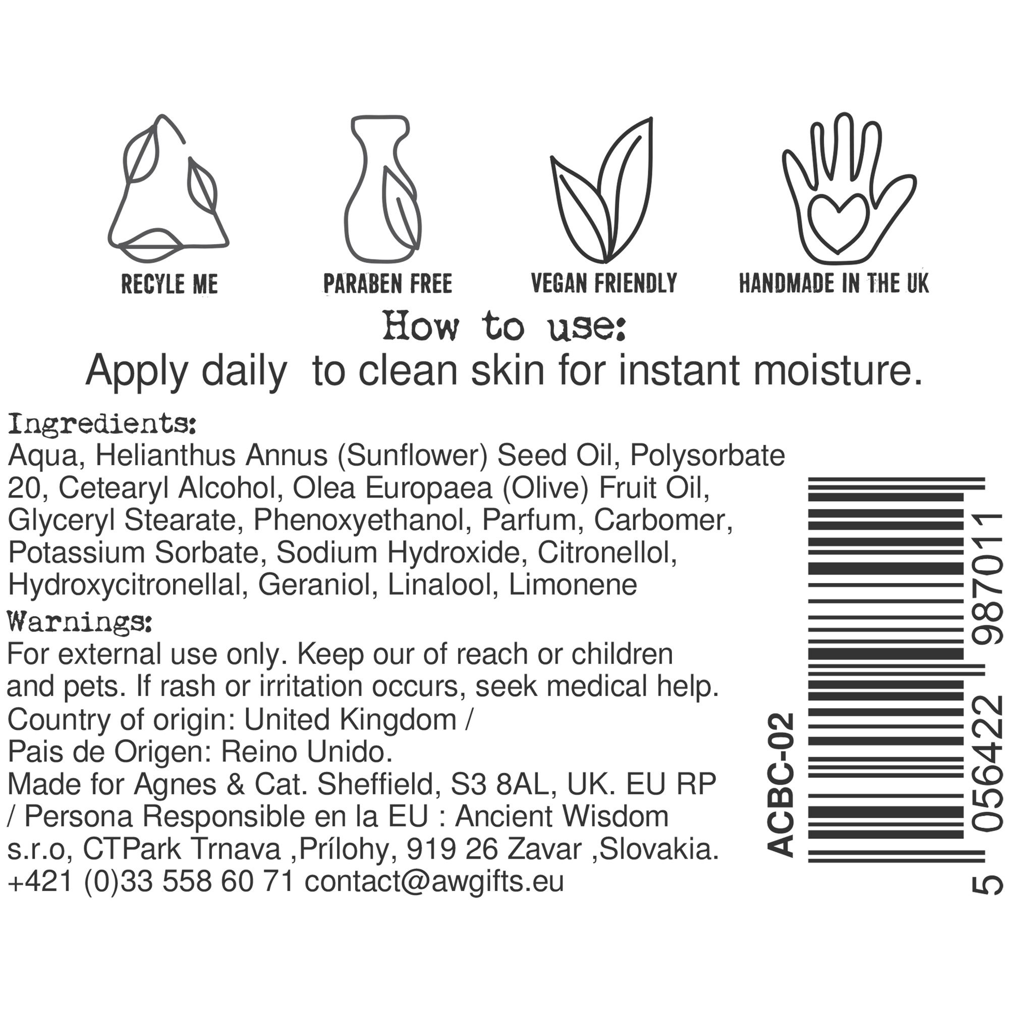 Hånd- Og Bodycreme – Sea Salt & Moss – 300Ml - Billede 3